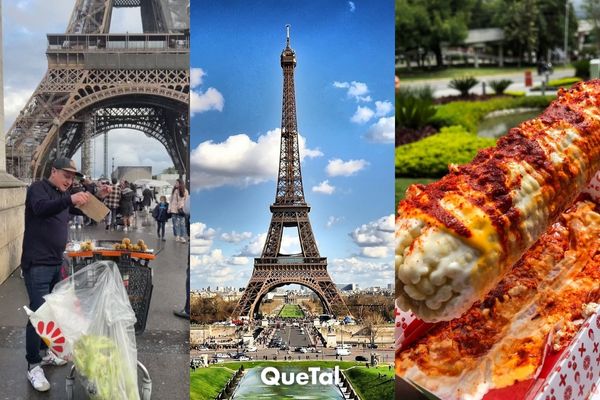 Ulalá: Captan a un joven vendiendo elotes abajo de la Torre Eiffel y se hace viral